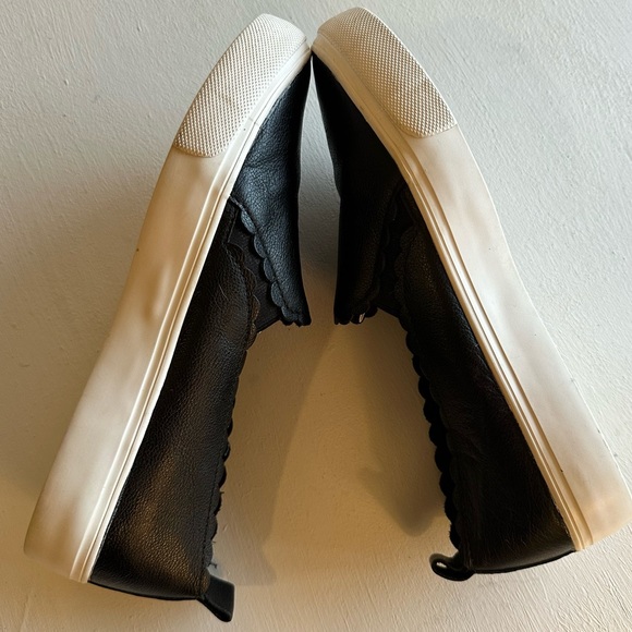 Crown Vintage Thilanna Slip On Sneaker Scallop Trim Black Leather Size 7 - Picture 14 of 14
